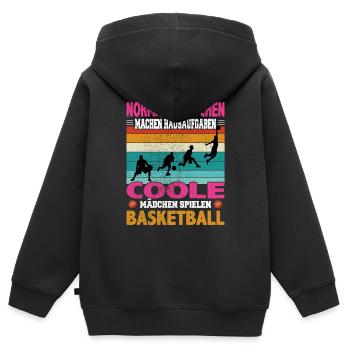 Basketball Dunking Spieler Korbleger Spruch - Kinder Premium Organic Zip Hoodie - Schwarz - Hinten - AI Model Kid Male (0cm)