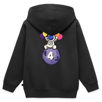 4 years old space birthday 4. - Kids Premium Organic Zip-up Hoodie - black - Back - AI Model Kid Male (0cm)