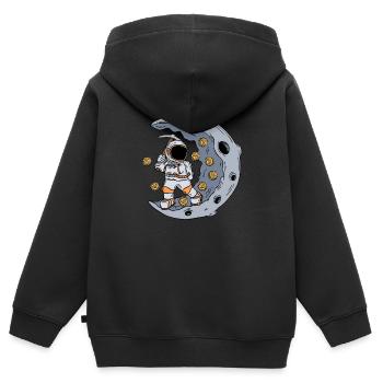 Un astronaute exploite le marché boursier BTC - Sweat Premium à capuche zippé enfant bio - noir - Dos - AI Model Kid Male (0cm)