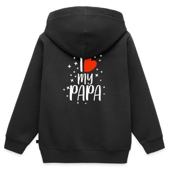 I love my papa Vater Geschenk - Kinder Premium Organic Zip Hoodie - Schwarz - Hinten - AI Model Kid Male (0cm)