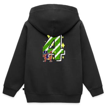 4 Jaar Oude Dinosaur American Football 4e B-dag - Kinder Premium zip hoodie biologisch - zwart - Achter - AI Model Kid Male (0cm)