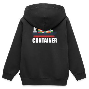 Container ship - Kids Premium Organic Zip-up Hoodie - black - Back - AI Model Kid Male (0cm)