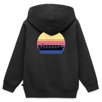 Container ship - Kids Premium Organic Zip-up Hoodie - black - Back - AI Model Kid Male (0cm)