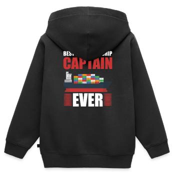 Best Container Ship Captain - Kids Premium Organic Zip-up Hoodie - black - Back - AI Model Kid Male (0cm)