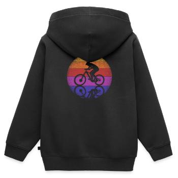 Reflexion MTB Mountainbike Lustig Radfahren Reiten - Kinder Premium Organic Zip Hoodie - Schwarz - Hinten - AI Model Kid Male (0cm)