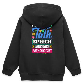 Speech Language Pathologist Speech Therapist Im - Kinder Premium Organic Zip Hoodie - Schwarz - Hinten - AI Model Kid Male (0cm)