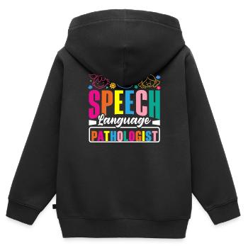 Speech Language Pathologist Pathology Speech - Kinder Premium Organic Zip Hoodie - Schwarz - Hinten - AI Model Kid Male (0cm)
