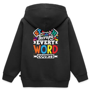 Speech Language Pathologist Speech Therapist - Kinder Premium Organic Zip Hoodie - Schwarz - Hinten - AI Model Kid Male (0cm)