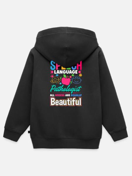 Speech Language Pathologist Pathology Speech - Kinder Premium Organic Zip Hoodie - Schwarz