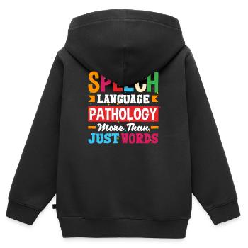 Speech Language Pathologist Speech Therapist - Kinder Premium Organic Zip Hoodie - Schwarz - Hinten - AI Model Kid Male (0cm)