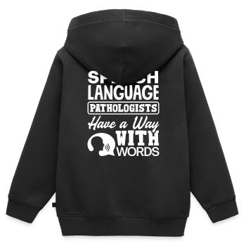 Speech Language Pathologist Speech Therapist Way - Kinder Premium Organic Zip Hoodie - Schwarz - Hinten - AI Model Kid Male (0cm)