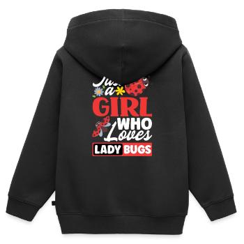 Ladybug Ladybirds Entomology Just A Girl Who - Kinder Premium Organic Zip Hoodie - Schwarz - Hinten - AI Model Kid Male (0cm)
