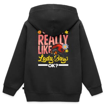 Ladybug Entomology Ladybirds I Just Really Like - Kinder Premium Organic Zip Hoodie - Schwarz - Hinten - AI Model Kid Male (0cm)