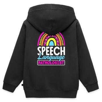 Speech Language Pathologist Speech Therapy - Kinder Premium Organic Zip Hoodie - Schwarz - Hinten - AI Model Kid Male (0cm)