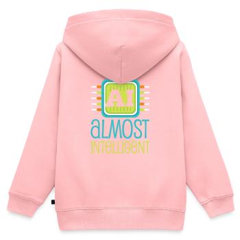 AI Almost Intelligent AI Humor - Kids Premium Organic Zip-up Hoodie - rose - Back - AI Model Kid Female (0cm)