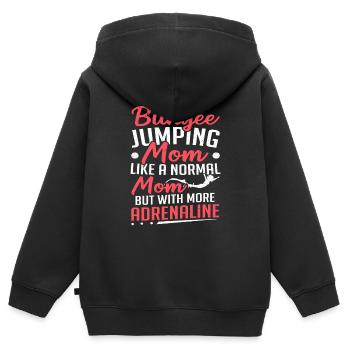 Bungee Jumping Mama Adrenalin Bungee Jumping - Kinder Premium Organic Zip Hoodie - Schwarz - Hinten - AI Model Kid Male (0cm)