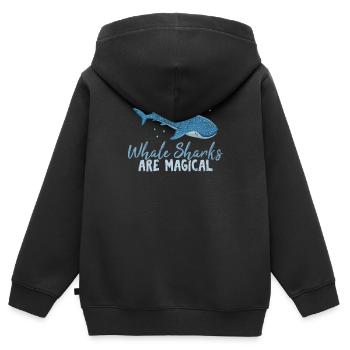 Whale Sharks Are Magical Cute Whale Shark Lovers O - Kinder Premium Organic Zip Hoodie - Schwarz - Hinten - AI Model Kid Male (0cm)