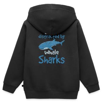 Easily Distracted By Whale Sharks Cute Whale Shark - Kinder Premium Organic Zip Hoodie - Schwarz - Hinten - AI Model Kid Male (0cm)