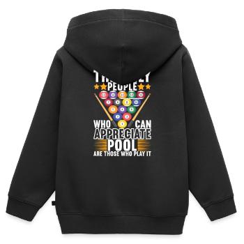 Billard Billard Billard Table de billard - Sweat Premium à capuche zippé enfant bio - noir - Dos - AI Model Kid Male (0cm)