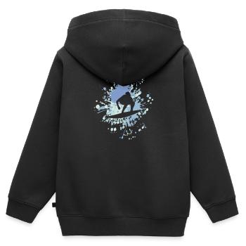 Bonne éclaboussure de couleur de surf - Sweat Premium à capuche zippé enfant bio - noir - Dos - AI Model Kid Male (0cm)