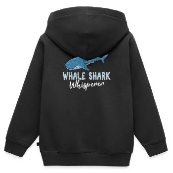 Whale Shark Whisperer Mignon Whale Shark Lovers Ocea - Sweat Premium à capuche zippé enfant bio - noir - Dos - AI Model Kid Male (0cm)