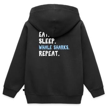 Eat Sleep Whale Sharks Repeat Cute Whale Shark Lov - Kinder Premium Organic Zip Hoodie - Schwarz - Hinten - AI Model Kid Male (0cm)