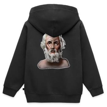 Homer Antiker Dichter - Kinder Premium Organic Zip Hoodie - Schwarz - Hinten - AI Model Kid Male (0cm)