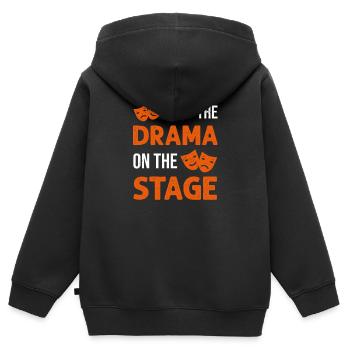 Gardez le drame sur la scène Technicien de scène - Sweat Premium à capuche zippé enfant bio - noir - Dos - AI Model Kid Male (0cm)