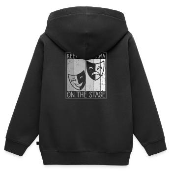 Gardez le drame sur la scène Technicien de scène - Sweat Premium à capuche zippé enfant bio - noir - Dos - AI Model Kid Male (0cm)