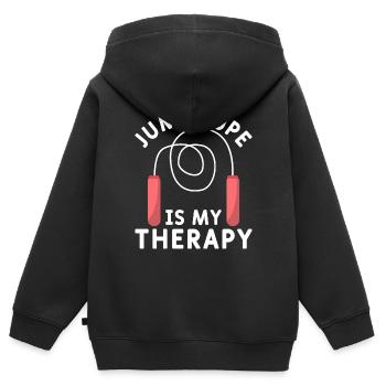 Saut à la corde Corde à sauter Saut à la corde Sauter - Sweat Premium à capuche zippé enfant bio - noir - Dos - AI Model Kid Male (0cm)