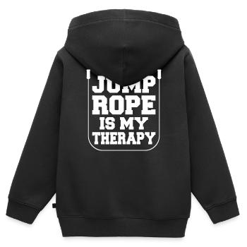 Saut à la corde Corde à sauter Saut à la corde Sauter - Sweat Premium à capuche zippé enfant bio - noir - Dos - AI Model Kid Male (0cm)