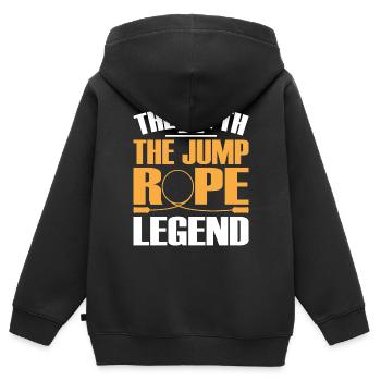 Saut à la corde Corde à sauter Saut à la corde Sauter - Sweat Premium à capuche zippé enfant bio - noir - Dos - AI Model Kid Male (0cm)