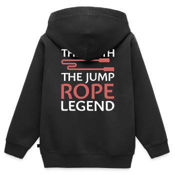 Saut à la corde Corde à sauter Saut à la corde Sauter - Sweat Premium à capuche zippé enfant bio - noir - Dos - AI Model Kid Male (0cm)