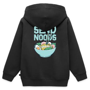 Nudeln Essen Nudelsuppe - Kinder Premium Organic Zip Hoodie - Schwarz - Hinten - AI Model Kid Male (0cm)