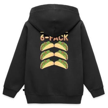 Taco Tacos Cuisine mexicaine - Sweat Premium à capuche zippé enfant bio - noir - Dos - AI Model Kid Male (0cm)