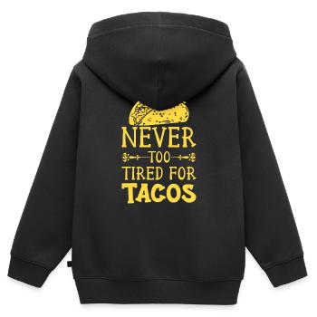 Taco Tacos Cuisine mexicaine - Sweat Premium à capuche zippé enfant bio - noir - Dos - AI Model Kid Male (0cm)