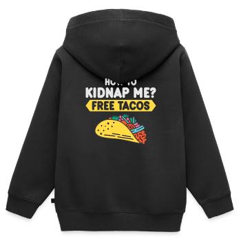 Taco Tacos Cuisine mexicaine - Sweat Premium à capuche zippé enfant bio - noir - Dos - AI Model Kid Male (0cm)