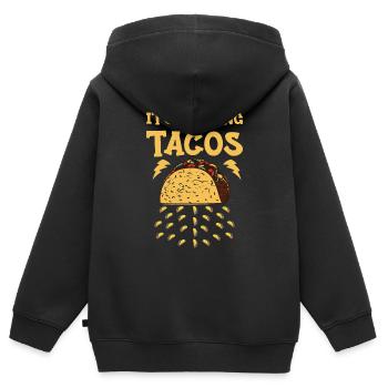 Taco Tacos Cuisine mexicaine - Sweat Premium à capuche zippé enfant bio - noir - Dos - AI Model Kid Male (0cm)