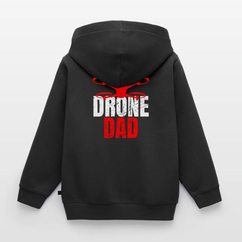Drone Dad Drone Pilot Drone Operator Kids Premium Organic Zip-up Hoodie