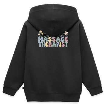 Masseurin Geschenkidee Massagetherapeutin Massage - Kinder Premium Organic Zip Hoodie - Schwarz - Hinten - AI Model Kid Male (0cm)
