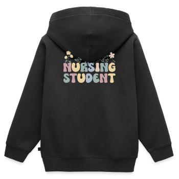 Nursing Student Nurse Student - Kids Premium Organic Zip-up Hoodie - black - Back - AI Model Kid Male (0cm)