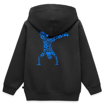 Breakdance Sillhouette Street Dance Breakdance Ges - Kinder Premium Organic Zip Hoodie - Schwarz - Hinten - AI Model Kid Male (0cm)