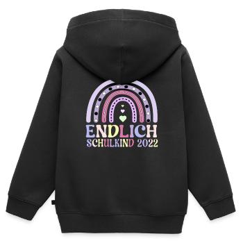 Schulkind 2022 Schulanfang Regenbogen Einschulung - Kinder Premium Organic Zip Hoodie - Schwarz - Hinten - AI Model Kid Male (0cm)