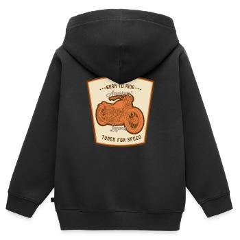 Biker, Motorradfahrer - Kinder Premium Organic Zip Hoodie - Schwarz - Hinten - AI Model Kid Male (0cm)