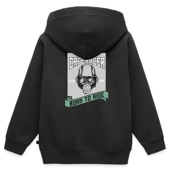 Biker, Motorradfahrer - Kinder Premium Organic Zip Hoodie - Schwarz - Hinten - AI Model Kid Male (0cm)