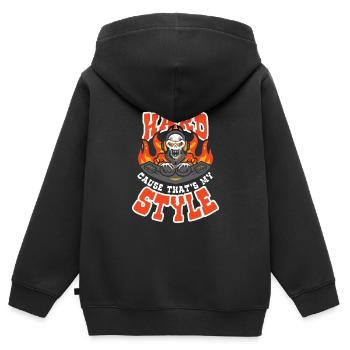 Like It Hard Cause Thats My Style - Kids Premium Organic Zip-up Hoodie - black - Back - AI Model Kid Male (0cm)