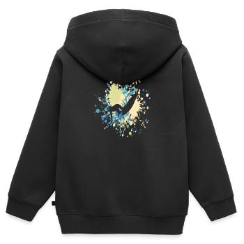 Surfer sur la grande éclaboussure de couleur - Sweat Premium à capuche zippé enfant bio - noir - Dos - AI Model Kid Male (0cm)