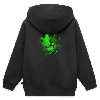 Yoga Pose Color Splash - Sweat Premium à capuche zippé enfant bio - noir - Dos - AI Model Kid Male (0cm)
