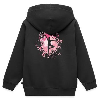Dancing Basic Color Splash - Sweat Premium à capuche zippé enfant bio - noir - Dos - AI Model Kid Male (0cm)
