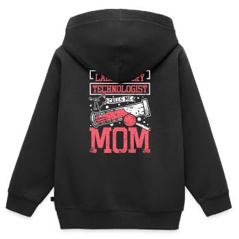 Mon technologue de laboratoire préféré m’appelle maman - Sweat Premium à capuche zippé enfant bio - noir - Dos - AI Model Kid Male (0cm)